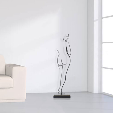 Γλυπτική με τίτλο "Donna di spalle" από Giancarlo Morandi, Αυθεντικά έργα τέχνης, Καλώδιο
