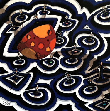 Drawing titled "Du 07 au 03 en 70 é…" by Vincent Gibert, Original Artwork, Marker