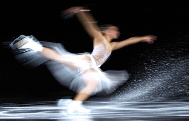 Digitale Kunst getiteld "Speed On Ice" door Vanda Lehel (V A N D E E), Origineel Kunstwerk, AI gegenereerde afbeelding