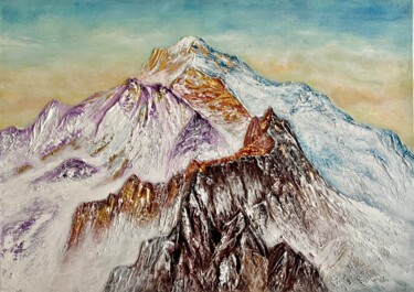 “Vivid Breath of Mont Blanc” "“Vivid Breath of Mo…" başlıklı Tablo Yuliia Kiselova tarafından, Orijinal sanat, Akrilik Ahşap Sedye çerçevesi üzerine mont…