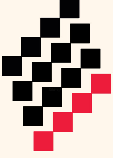 Digital Arts titled "Abstract Pixelated…" by Chun Yu Guan, Original Artwork, AI generated image Mounted on Cardboard