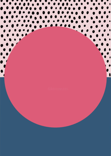 数字艺术 标题为“Bold Circle on Dott…” 由春宇 关, 原创艺术品, AI生成的图像 安装在纸板上