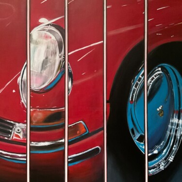 绘画 标题为“Porsche 911 phare c…” 由Gilbert Duchamp, 原创艺术品, 丙烯