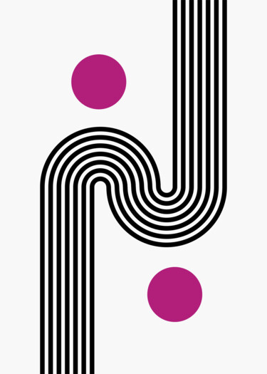 数字艺术 标题为“Abstract Lines & Sp…” 由春宇 关, 原创艺术品, AI生成的图像 安装在纸板上