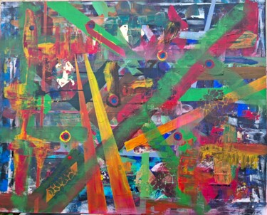 Painting titled "Peacock" by Werner Memmler, Original Artwork, Acrylic Mounted on Wood Stretcher frame