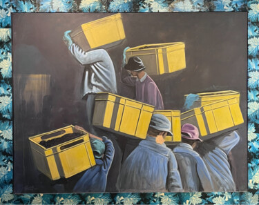 Картина под названием "GRAPE HARVEST" - Ana Candioti, Подлинное произведение искусства, Акрил