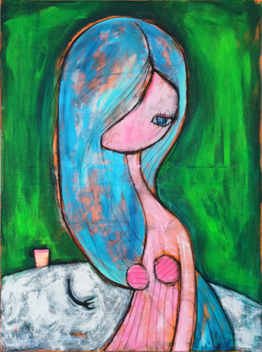 Pittura intitolato "Mel" da Eva Hidalgo, Opera d'arte originale, Acrilico Montato su Telaio per barella in legno
