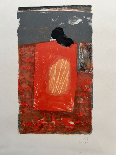 Printmaking titled "La quête sans fin" by Kumi Sugaï, Original Artwork, Engraving Mounted on Cardboard