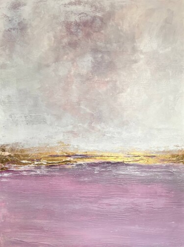 Lilac Sunset Painting titled "Lilac Sunset" by Anastasia Vorobei, Original Artwork, Acrylic Mounted on Wood Stretcher frame