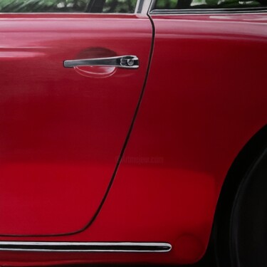绘画 标题为“Portière  Porsche 9…” 由Gilbert Duchamp, 原创艺术品, 丙烯 安装在木质担架架上