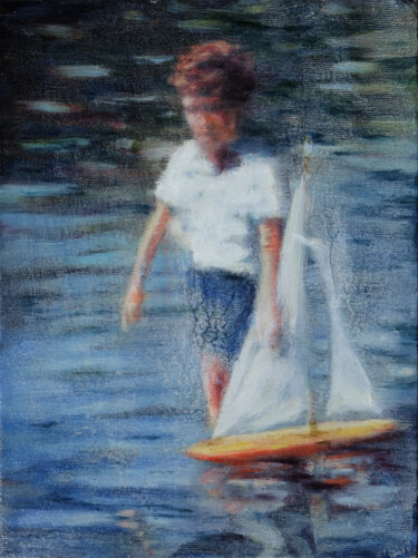 제목이 "memories on the lake"인 미술작품 Luke Morgan로, 원작, 기름