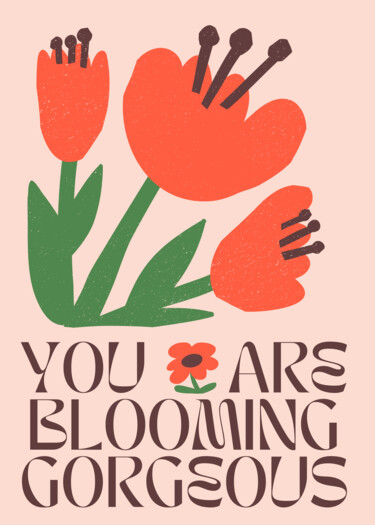 数字艺术 标题为“Floral Bloom Motiva…” 由春宇 关, 原创艺术品, AI生成的图像 安装在纸板上