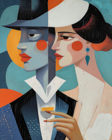 数字艺术 标题为“THE COUPLES SERIE-2” 由Moaiart, 原创艺术品, 数字油画