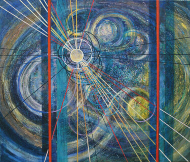 Creation of the Heavens 1 / Stwarzanie niebios 1 Ζωγραφική με τίτλο "Creation of the Hea…" από Barbara Frankiewicz, Αυθεντικά έργα τέχνης, Λάδι Τοποθετήθηκε στο Ξύλινο φορεί…