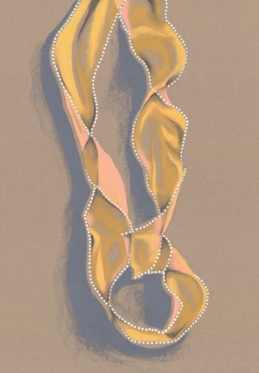Drawing titled "Gold Loop" by Kristine Facchetti, Original Artwork, Pastel