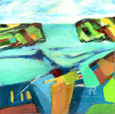 Painting titled "Claiming The Shorel…" by Deanna Che Lyn, Original Artwork, Acrylic Mounted on Other rigid panel