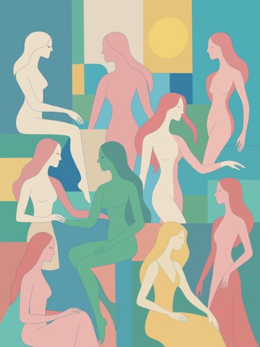 图画 标题为“Velvet Presence - S…” 由Zuzana Lavenac, 原创艺术品, 数字油画