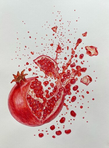 Painting titled "JUICY SCANDAL" by Inessa Falina, Original Artwork, Watercolor