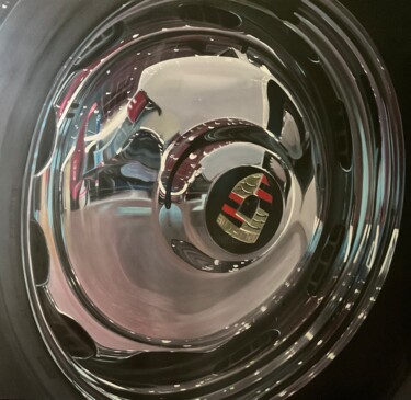 Ζωγραφική με τίτλο "Réflexion chrome en…" από Gilbert Duchamp, Αυθεντικά έργα τέχνης, Ακρυλικό Τοποθετήθηκε στο Ξύλινο φορεί…