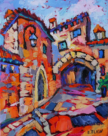 "Sunny Corner" başlıklı Tablo Elizabeth Elkin tarafından, Orijinal sanat, Petrol