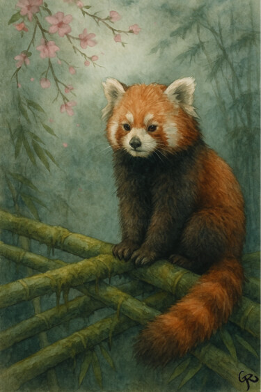 Peinture intitulée "Guardian of the Bam…" par Genifer Díaz Rojas, Œuvre d'art originale, Aquarelle