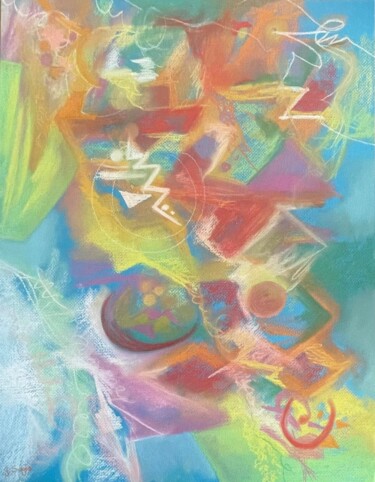 绘画 标题为“« Doux périple »” 由Gilles Surgès, 原创艺术品, 粉彩 安装在玻璃上