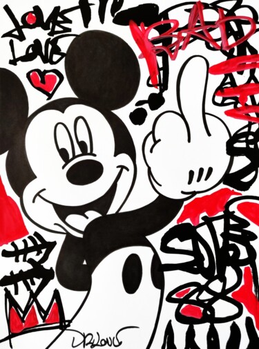 绘画 标题为“Mickey the rebel” 由Dr. Love, 原创艺术品, 丙烯