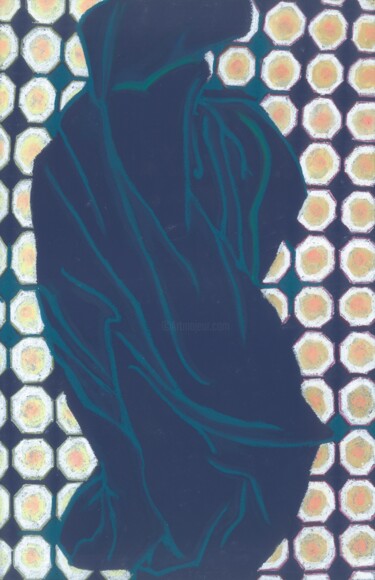 Disegno intitolato "On The Tile Floor" da Kristine Facchetti, Opera d'arte originale, Pastello