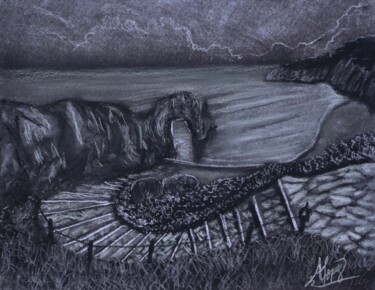Disegno intitolato "Dreams 003" da Alicia Lopez, Opera d'arte originale, Carbone