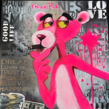 Pittura intitolato "Think Pink" da Heike Schröder, Opera d'arte originale, Acrilico Montato su Telaio per barella in legno