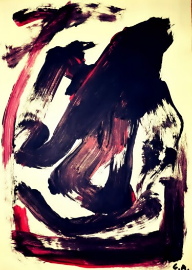 血潮の舞 – Chishio no Mai – Danse du Flux Vital Shodo 2025 "血潮の舞 – Chishio no M…" başlıklı Fotoğraf Gaboriau Gérald tarafından, Orijinal sanat, Mürekkep