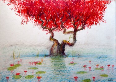 Fantasy with Flowers 265 "Fantasy with Flower…" başlıklı Tablo Rakhmet Redzhepov tarafından, Orijinal sanat, Pastel
