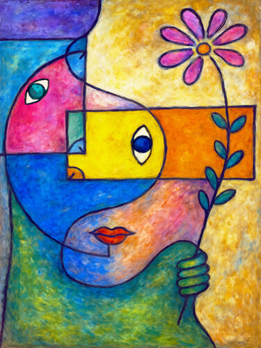 Digital Arts titled "L'homme oiseau port…" by Pacôme Coquet, Original Artwork, AI generated image Mounted on Aluminium