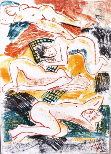 Drawing titled "Beach Season" by Anna Lageda, Original Artwork, Ink