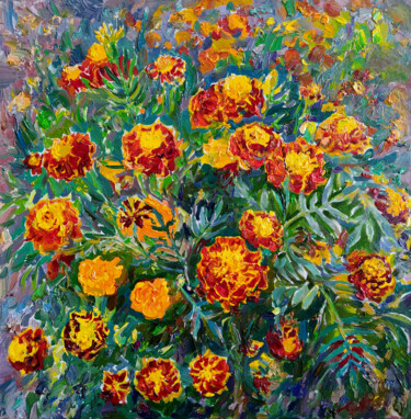 "Marigold" başlıklı Tablo Leonid Pavlenko tarafından, Orijinal sanat, Petrol Ahşap Sedye çerçevesi üzerine monte edilmiş