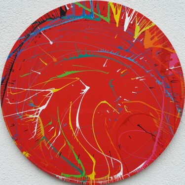 Pittura intitolato "Splash 43" da Mark Hellbusch, Opera d'arte originale, Lacca Montato su Telaio per barella in legno