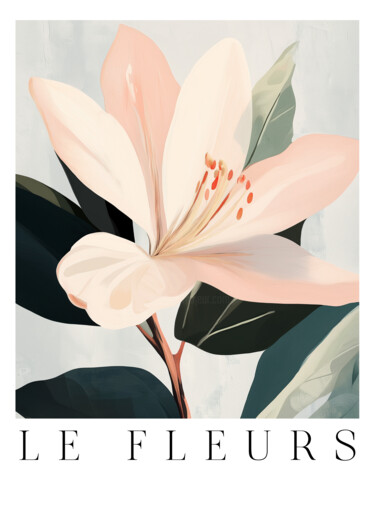 Digital Arts titled "Elegant Blossoms -…" by Chun Yu Guan, Original Artwork, AI generated image Mounted on Cardboard