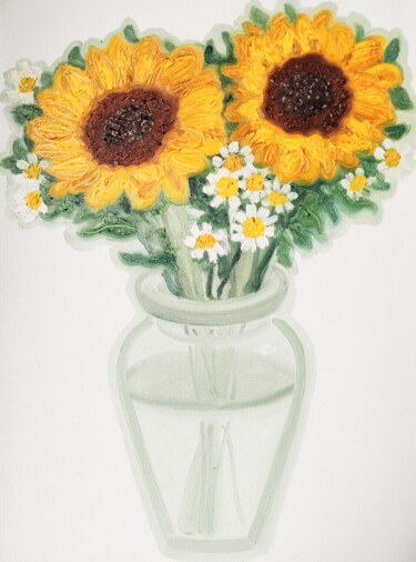 "sunflower" başlıklı Tablo Lihua Ji tarafından, Orijinal sanat, Petrol