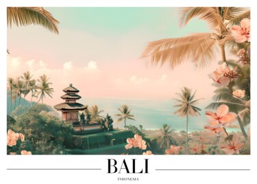 数字艺术 标题为“Bali Serenity Retre…” 由春宇 关, 原创艺术品, AI生成的图像 安装在纸板上