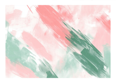 数字艺术 标题为“Abstract Pastel Bru…” 由春宇 关, 原创艺术品, AI生成的图像 安装在纸板上
