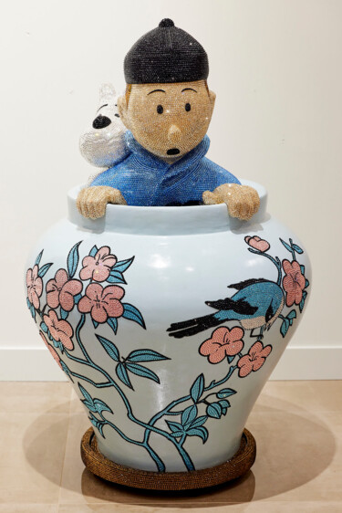 "Tintin Blue Lotus M…" başlıklı Heykel Angela Gomes tarafından, Orijinal sanat, Pigmentler