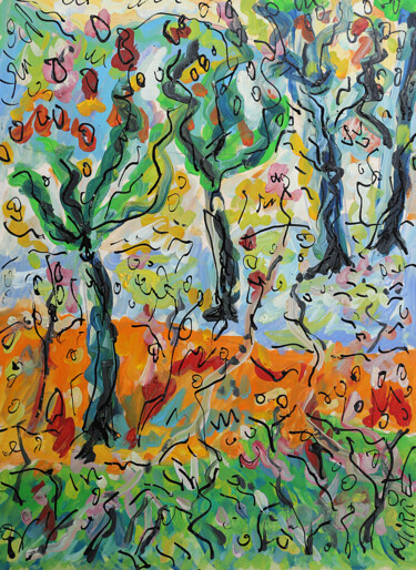 Painting titled "Plantation" by Jean Mirre, Original Artwork, Oil