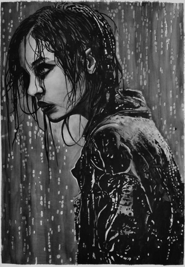 Ζωγραφική με τίτλο "Rainy day" από Zoltán Tóth, Αυθεντικά έργα τέχνης, Ακρυλικό