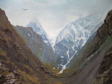 绘画 标题为“Snow-capped peaks” 由Olga Sunchali, 原创艺术品, 丙烯 安装在纸板上