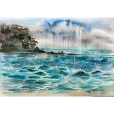 Pittura intitolato "Storm" da Katrin Huliaieva, Opera d'arte originale, Acquarello