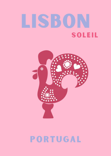 "Lisbon Sun Rooster…" başlıklı Dijital Sanat 春宇 关 tarafından, Orijinal sanat, AI tarafından oluşturulan görüntü Karton üzeri…