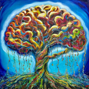 Pintura intitulada "“Perversities of Mi…" por Tatyana Nefedova, Obras de arte originais, Óleo Montado em Armação em madeira