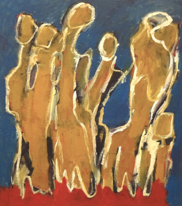 绘画 标题为“Composition 7113” 由Engelina Zandstra, 原创艺术品, 丙烯 安装在木质担架架上