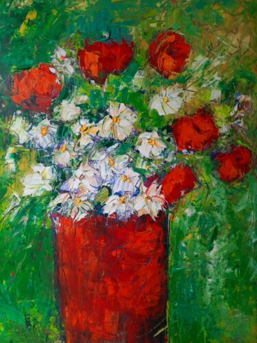 Schilderij getiteld "Des pages folles..." door Sandra Land, Origineel Kunstwerk, Olie
