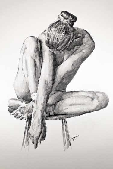 Ode to the Classical Ballerina: A Portrait of Devotion Drawing titled "Ode to the Classica…" by Andros K., Original Artwork, Graphite